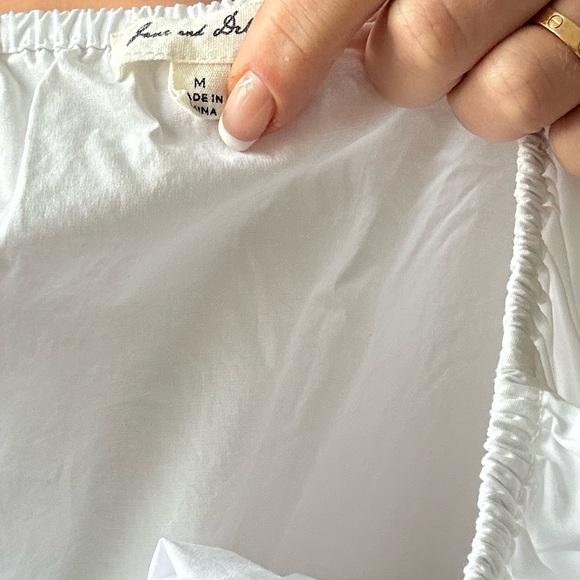 Jane & Delancey Cotton Poplin Off Shoulder Puff Sleeve Blouse - Picture 7 of 8